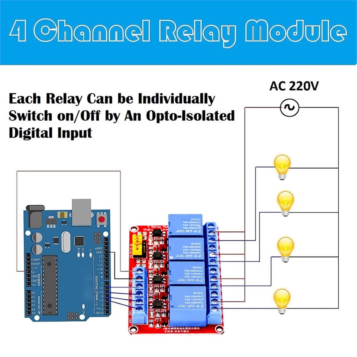 Relay Module 4 Channel - A49T 4 Channel Relay Module 5V