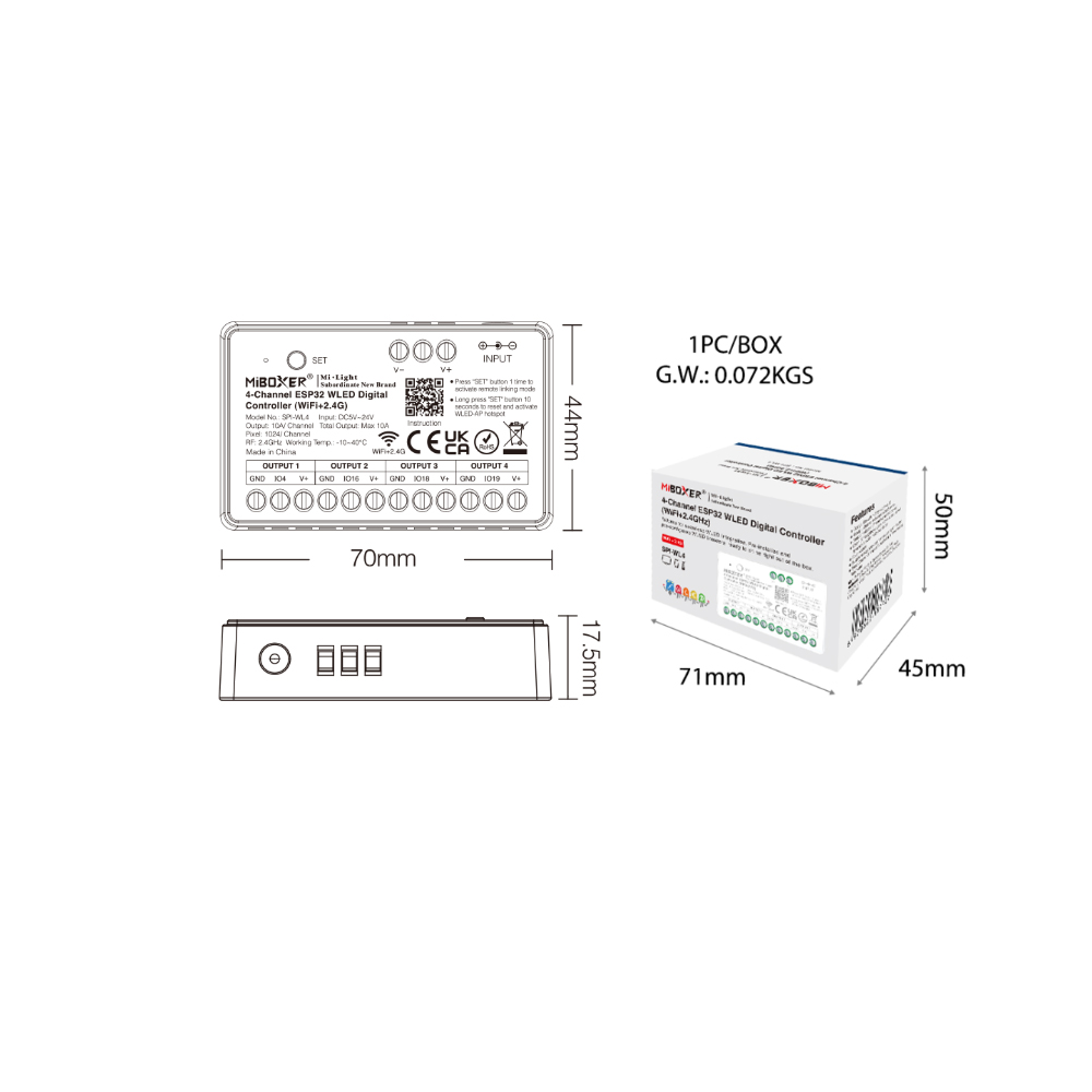 Ws2812B - Miboxer SPIW5-4 5in1 SPI LED Controller
