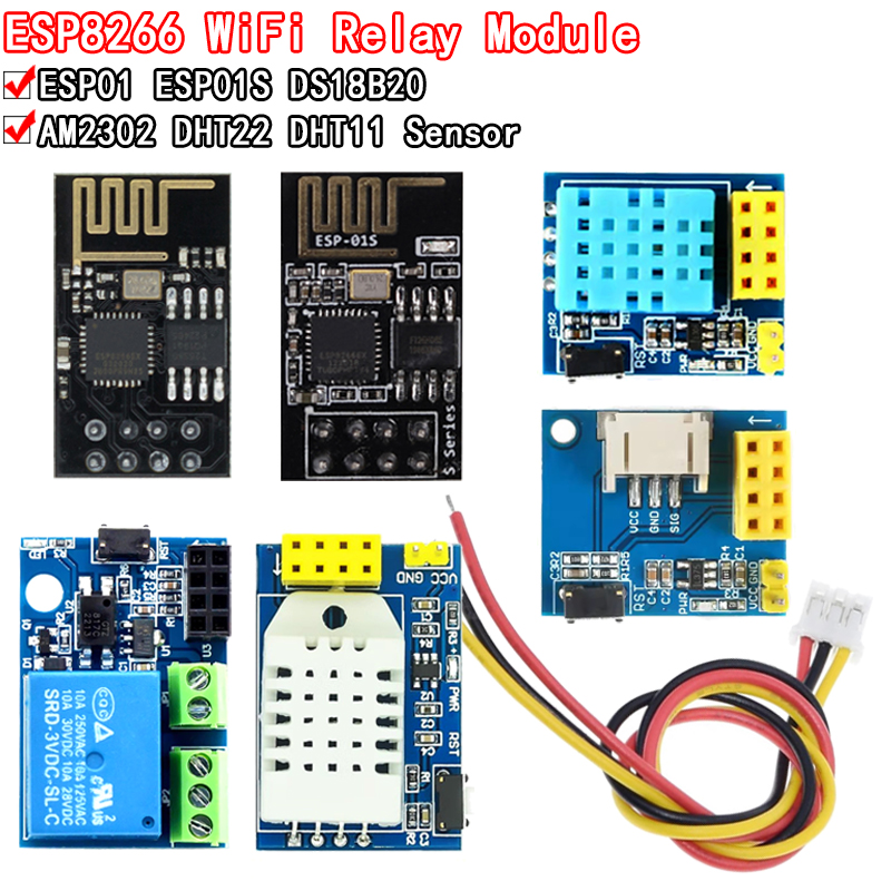 Dht11 - ESP8266 5V WiFi relay module DS18B20