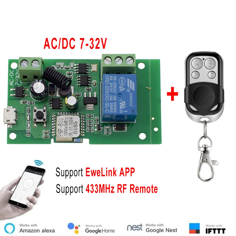 Relay Module 1 Channel - Ewelink AC/DC 5V 7V-32V 1 Channel