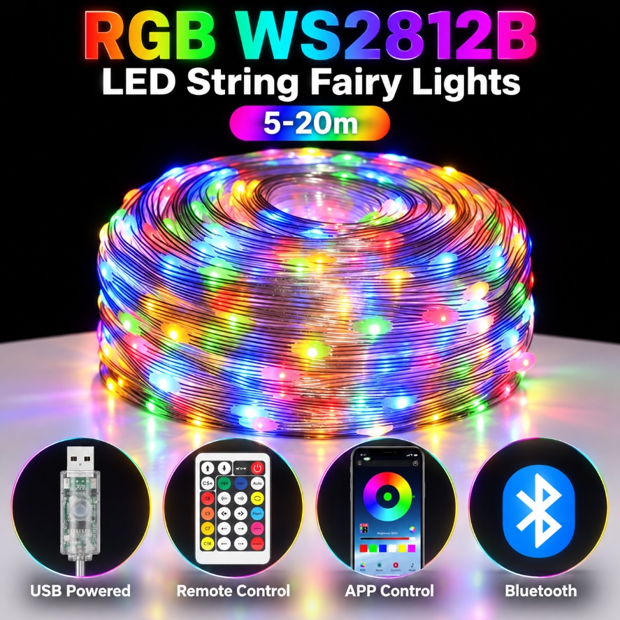 Ws2812B Strip 5V - 5-20m WS2812B RGB LED Fairy String