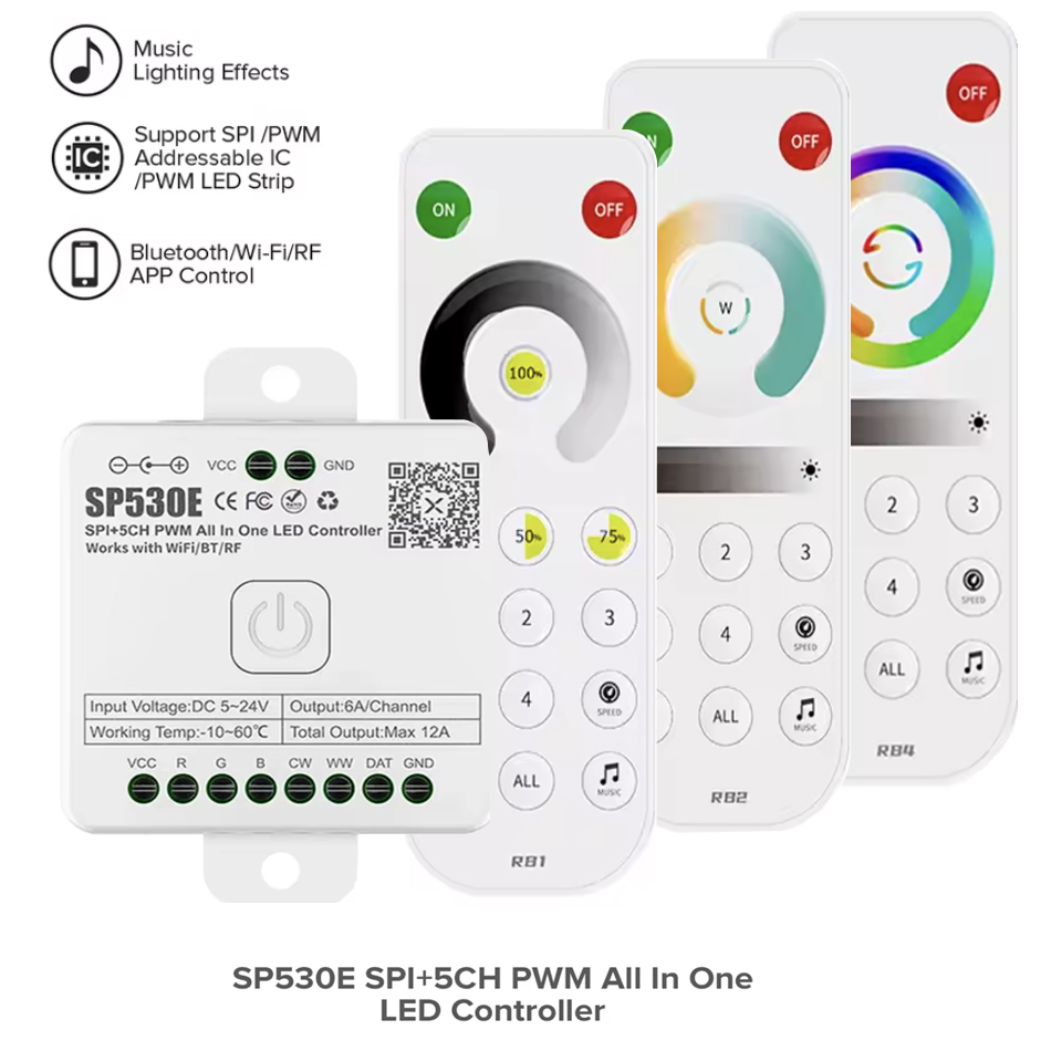 Ws2812B Strip 5V - SP530E All In One LED Controller