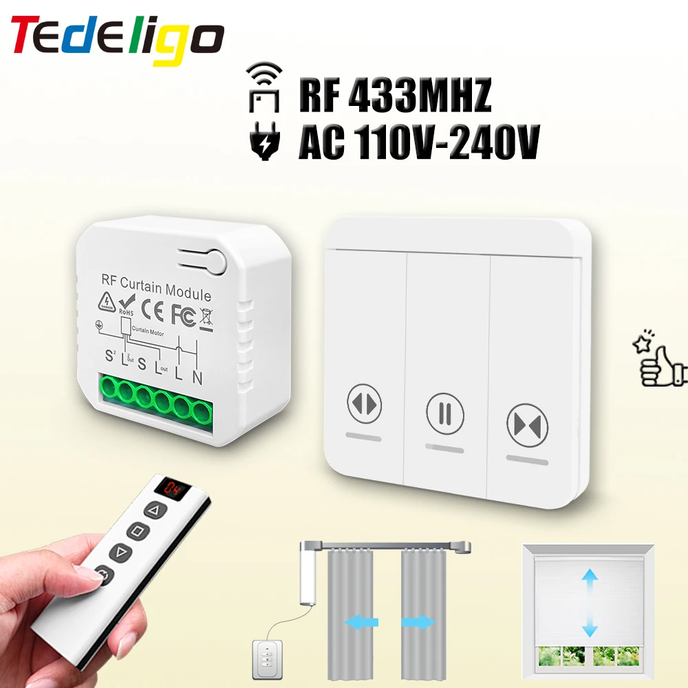 Ir Remote Module - 433 MHz RF Curtain Switch Module