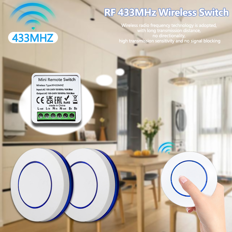 Ir Remote Module - 433HMz Wireless Light Switch 10A Relay