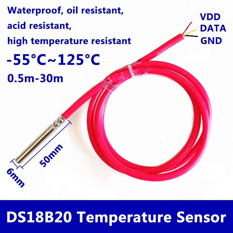 Ds18B20 - DS18B20 Waterproof Digital Temperature sensor 6mm