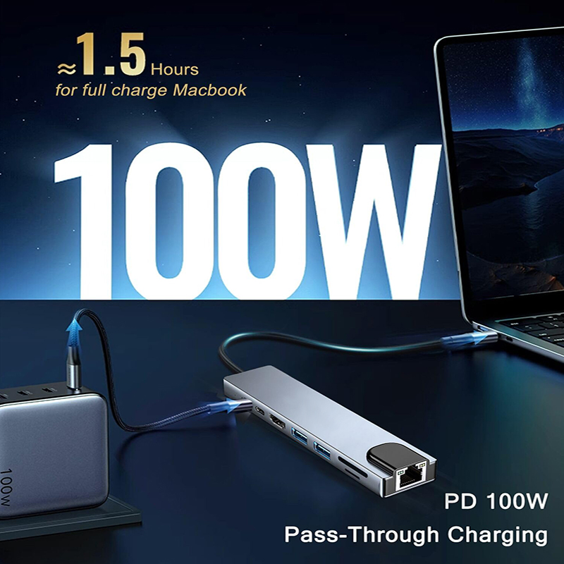 8 In 1 USB Type C Hub for MacB - Sd Card Module ulasan dan harga