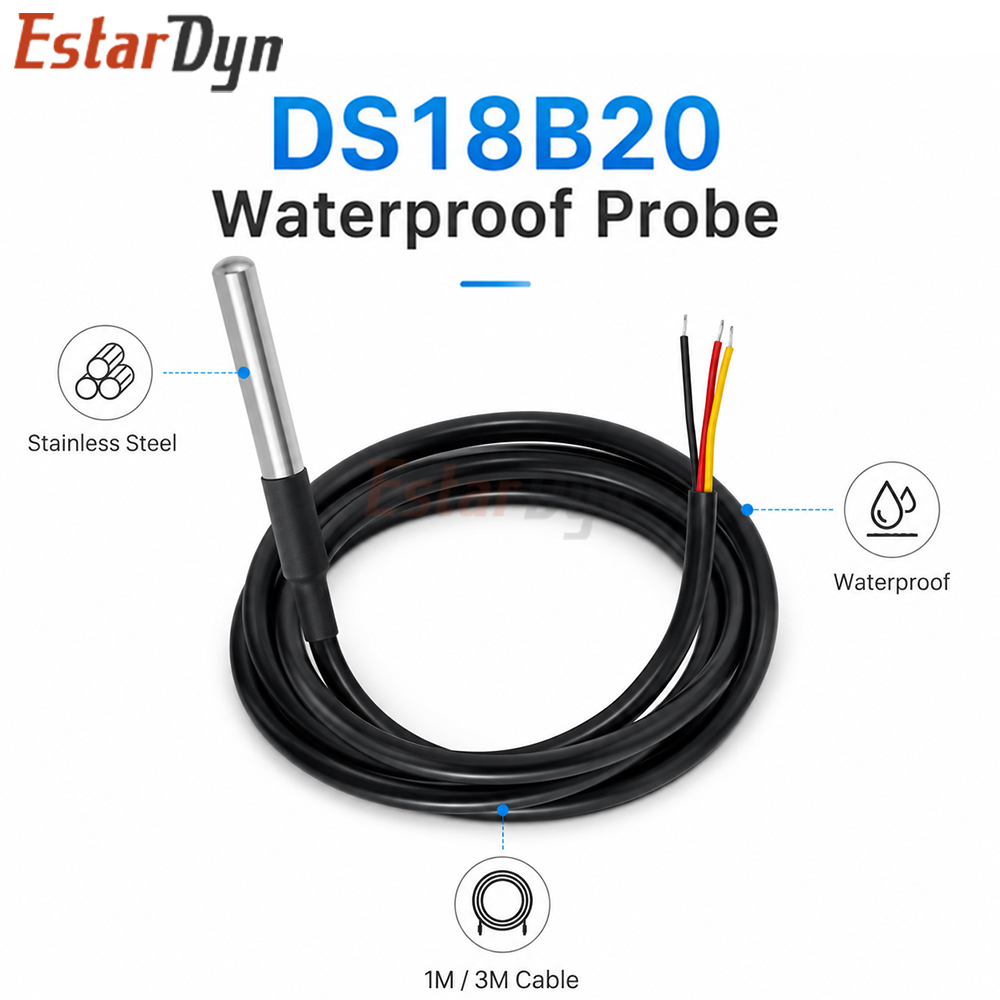 Estardyn DS18B20 Waterproof Di - Ds18B20 ulasan dan harga