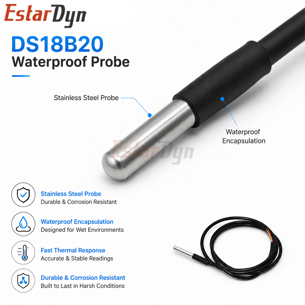 Estardyn DS18B20 Waterproof Di - Ds18B20 ulasan dan harga