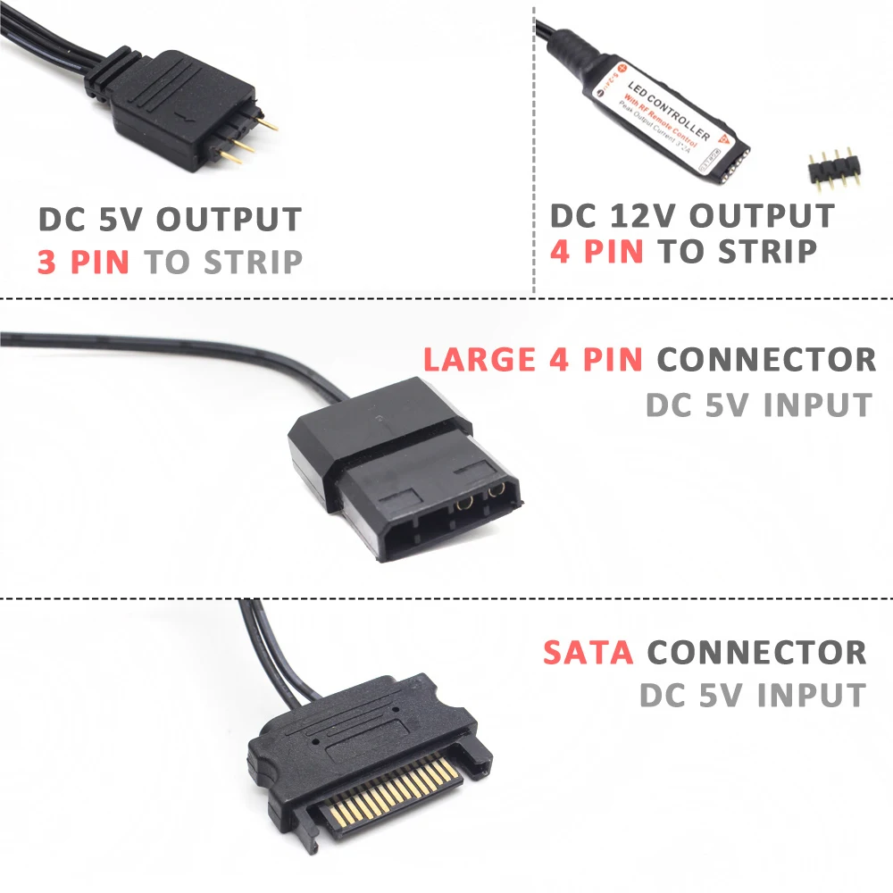 SATA Molex RGB Controller 5V 3 - Ws2812B Strip 5V ulasan dan harga