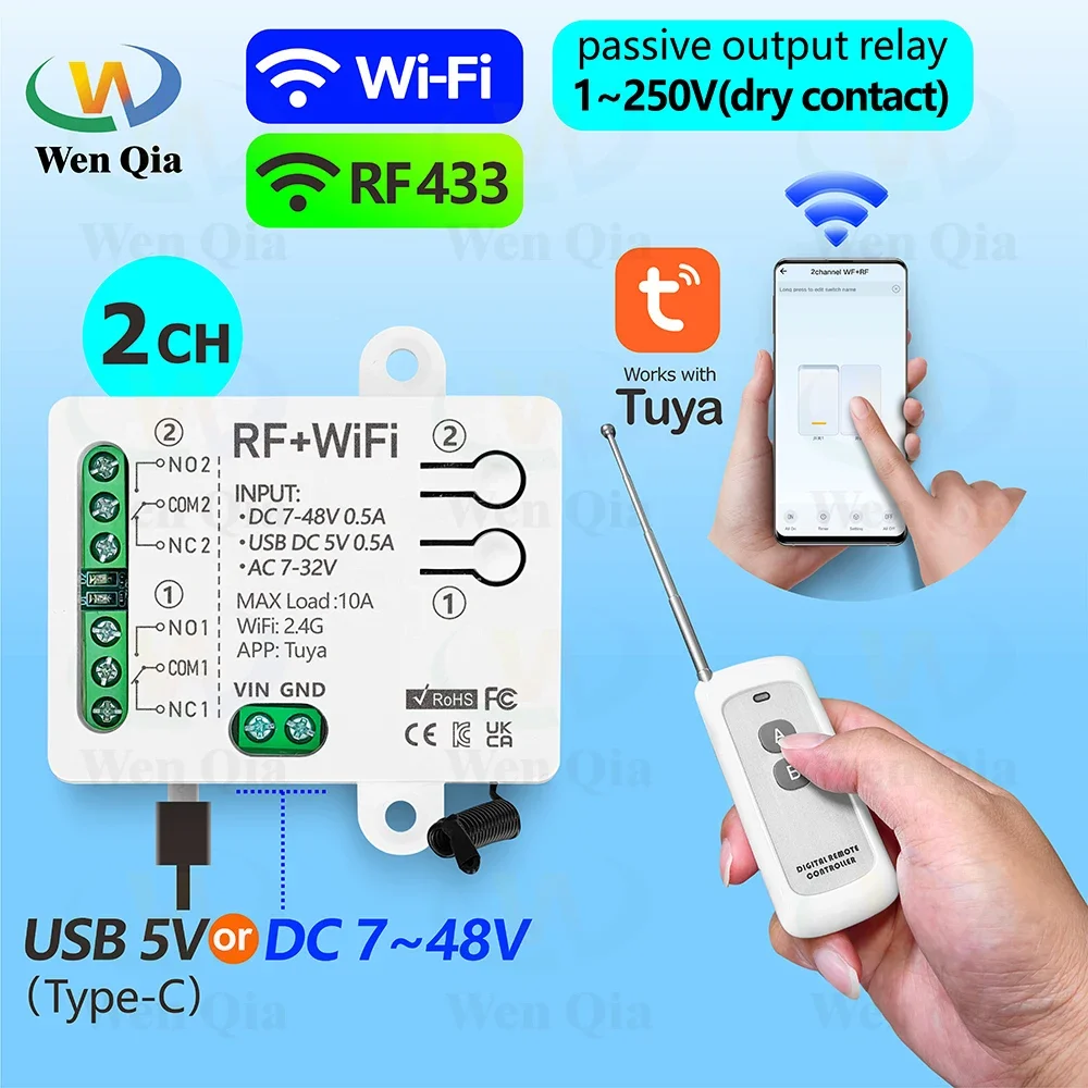2CH Smart Light Switch Tuya,Wi - Ir Remote Module ulasan dan harga