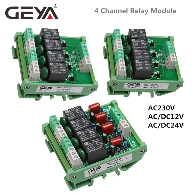 GEYA Din Rail 4 Channel Relay  - Relay Module 4 Channel ulasan dan harga