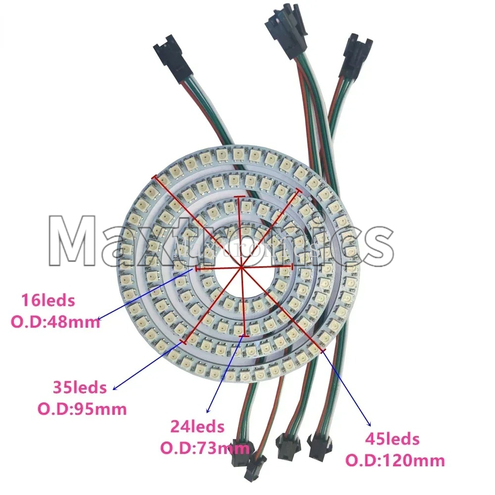 WS2812B FCOB RGB Led Ring 18/3 - Ws2812B ulasan dan harga
