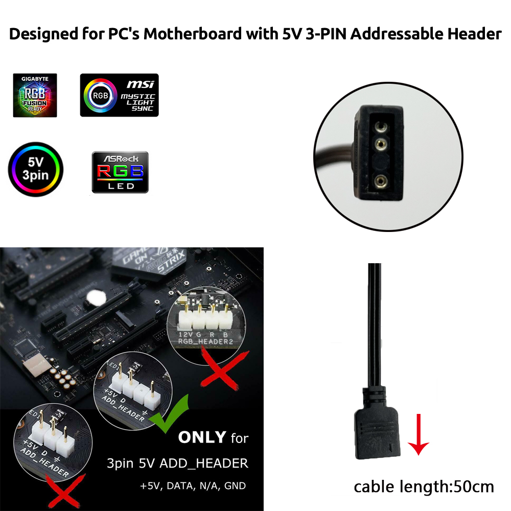5V ARGB 3Pin Header for Asus A - Ws2812B ulasan dan harga