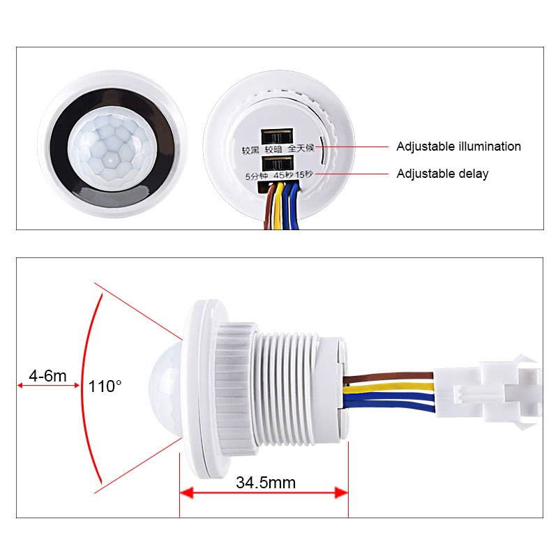 Human Body Sensor Detector LED - Pir Motion Sensor ulasan dan harga