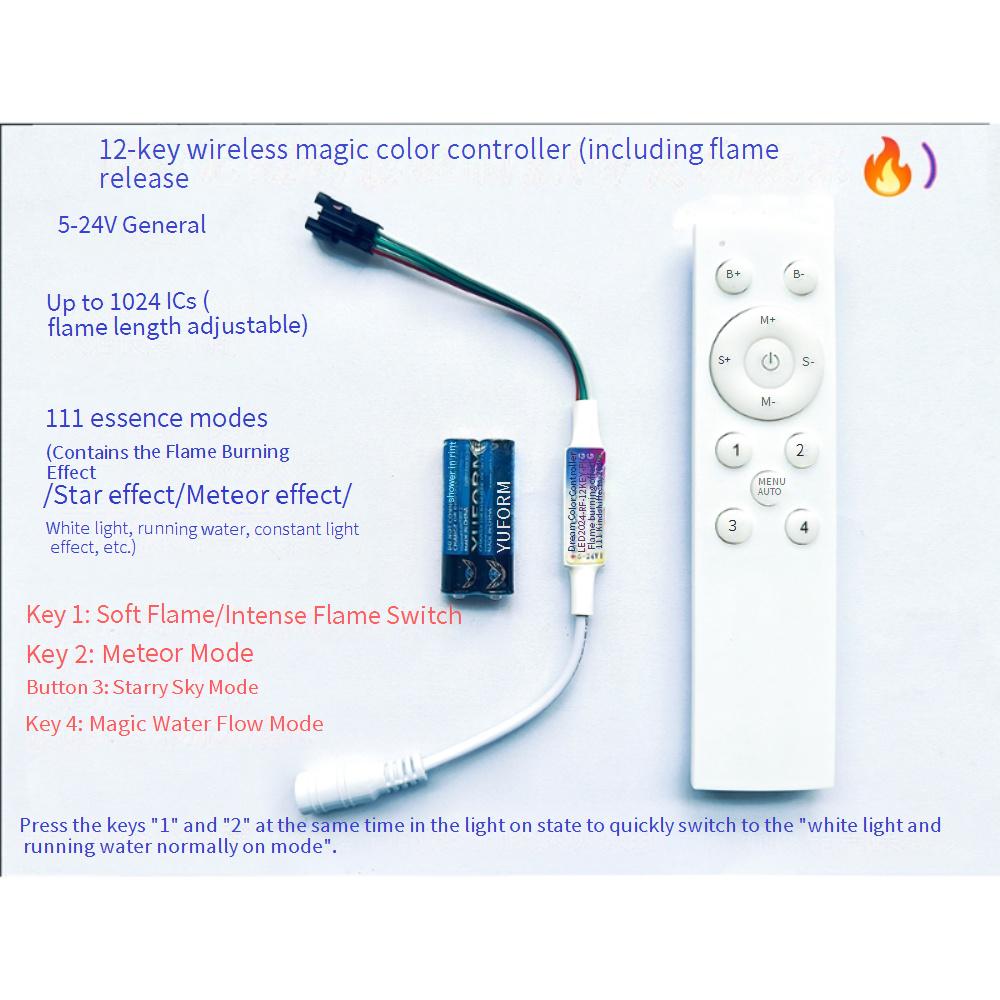 RF 12-key fantasy flame contro - Ws2812B Strip 5V ulasan dan harga